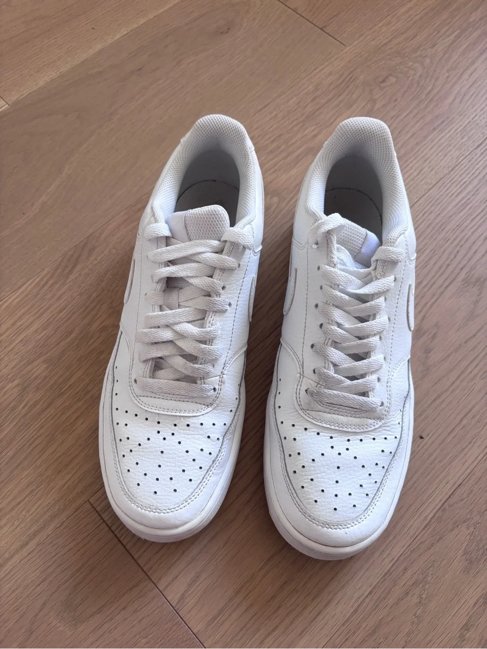 Nike Court Vision Low Triple White - Men's Leather Sneakers